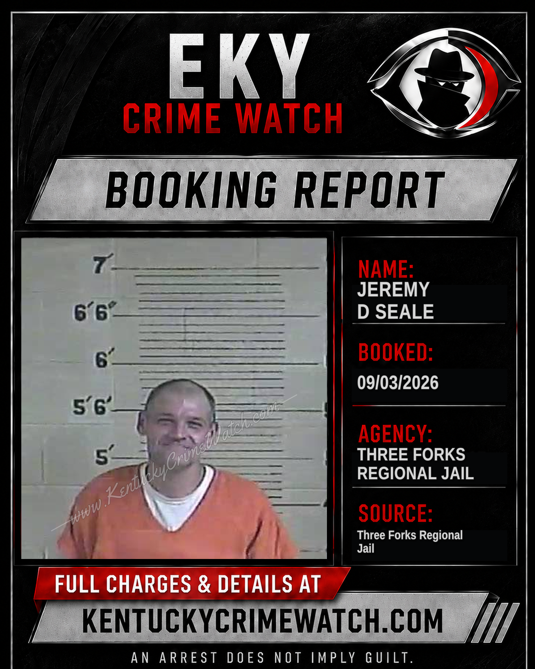 Jeremy D Seale booking report card