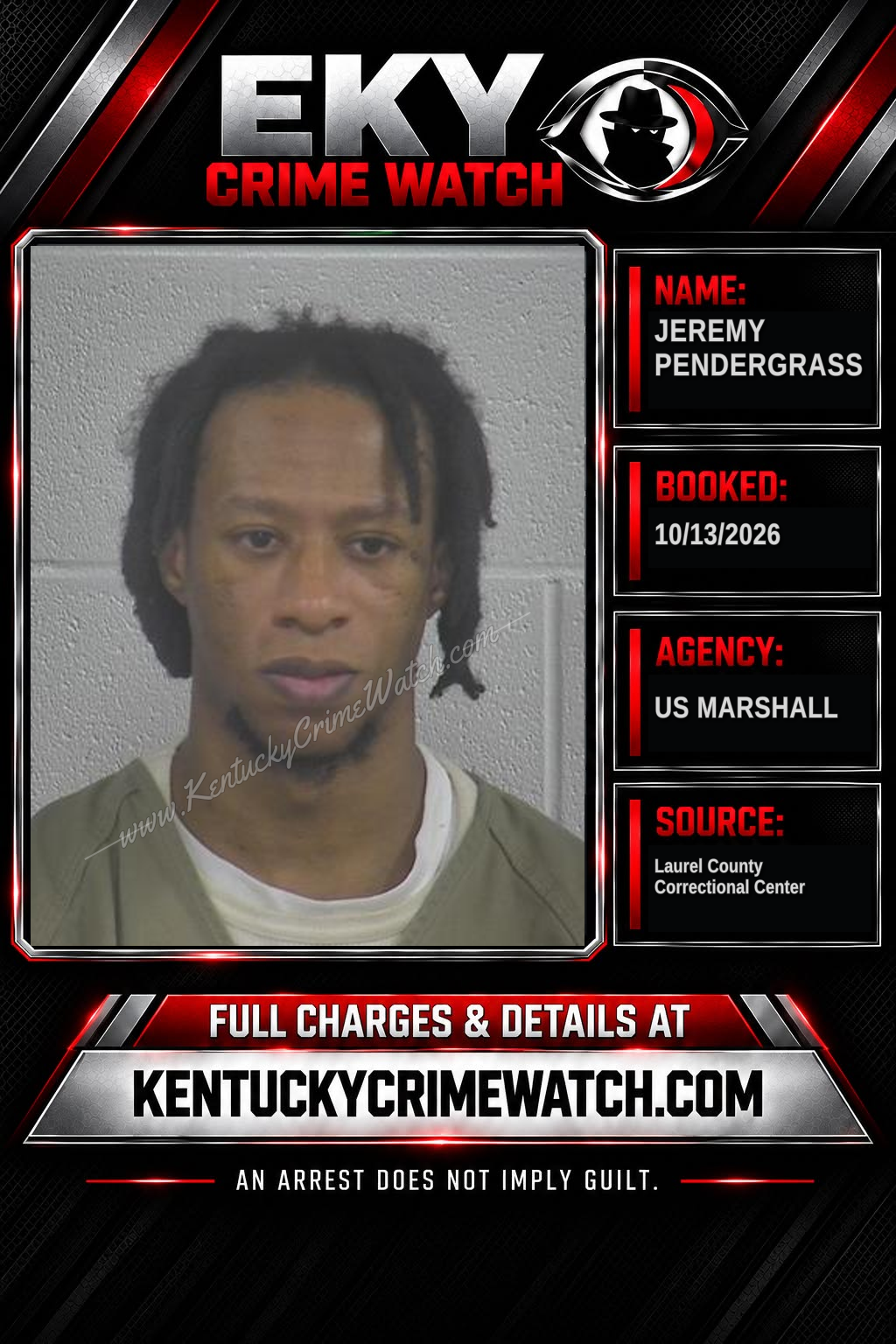 JEREMY PENDERGRASS booking report card