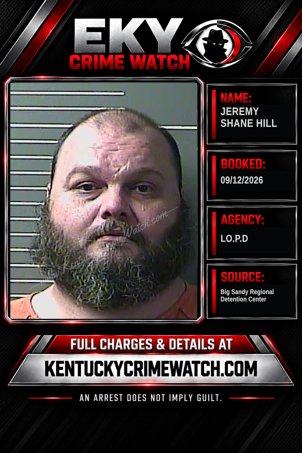 JEREMY SHANE HILL booking report card