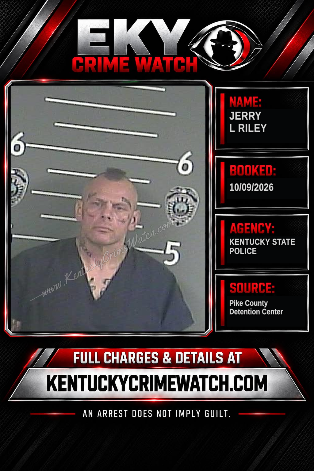 JERRY L RILEY booking report card