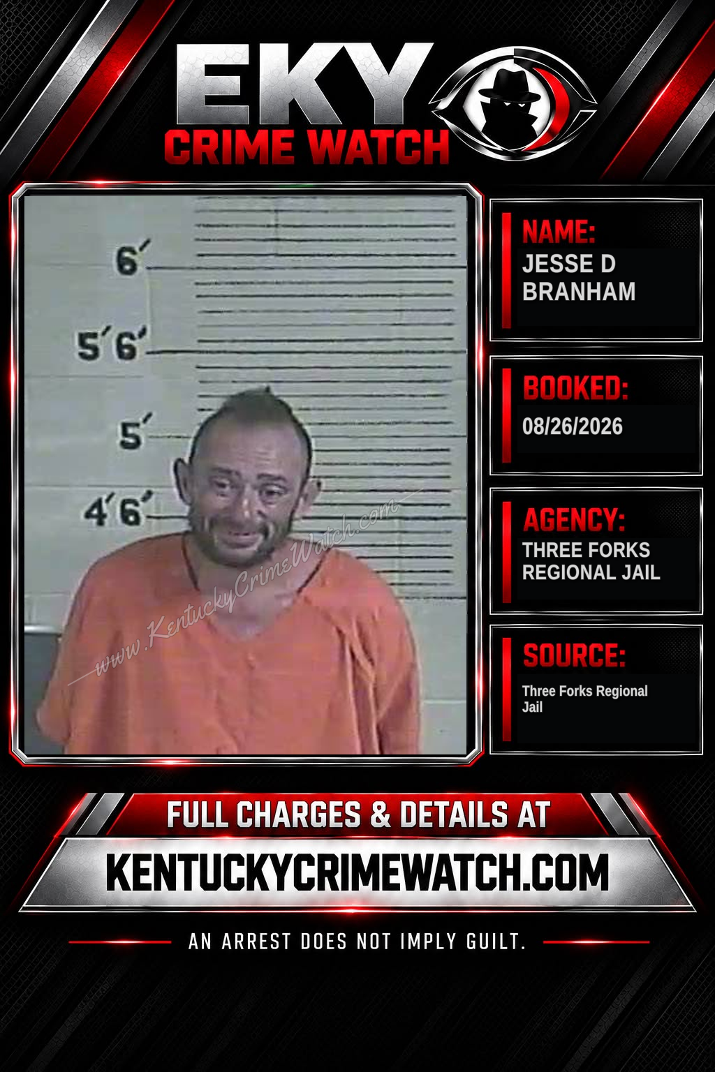 Jesse D Branham booking image