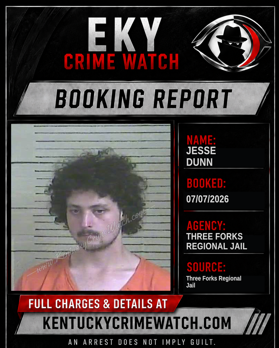 Jesse Dunn booking report card