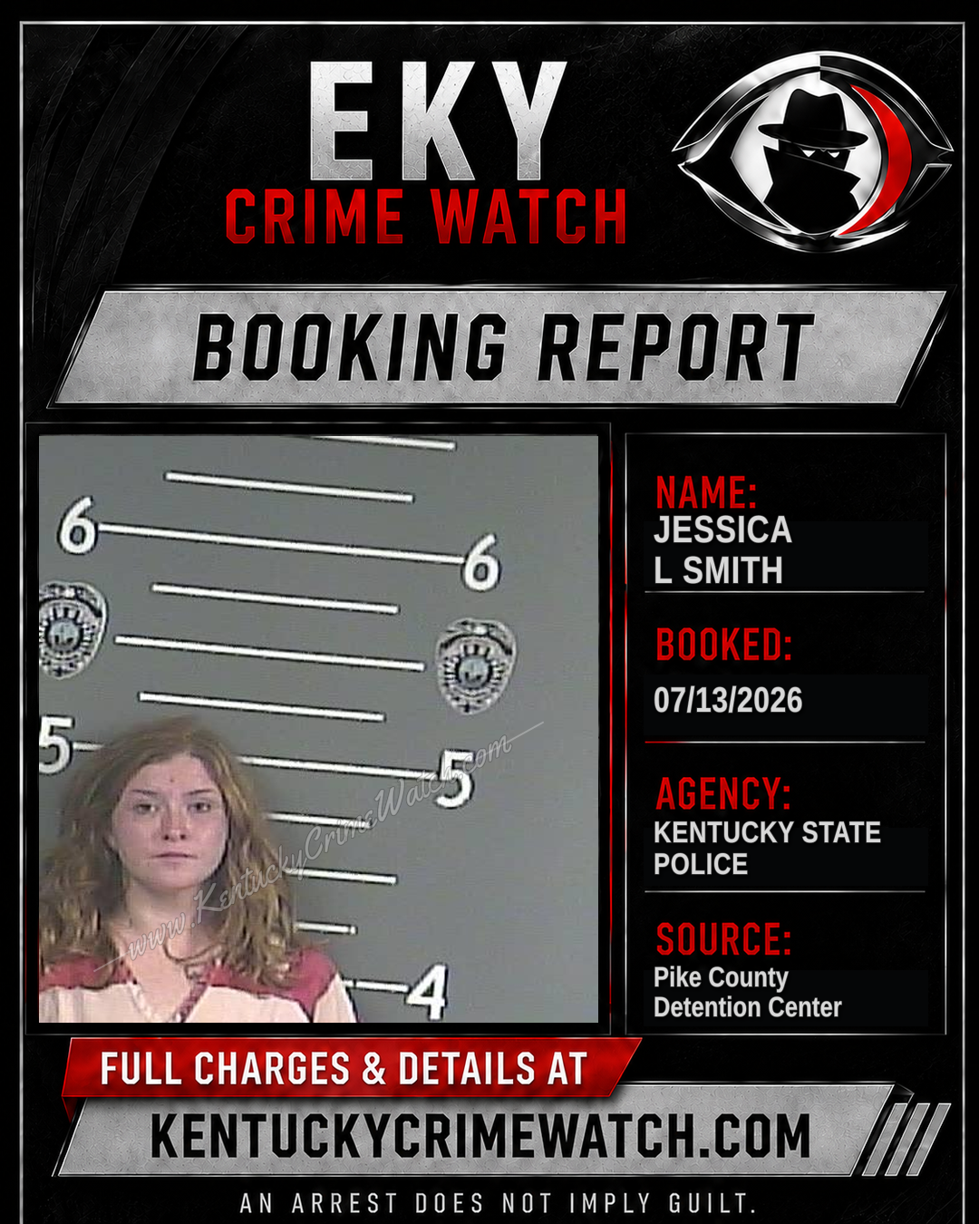 JESSICA L SMITH booking report card