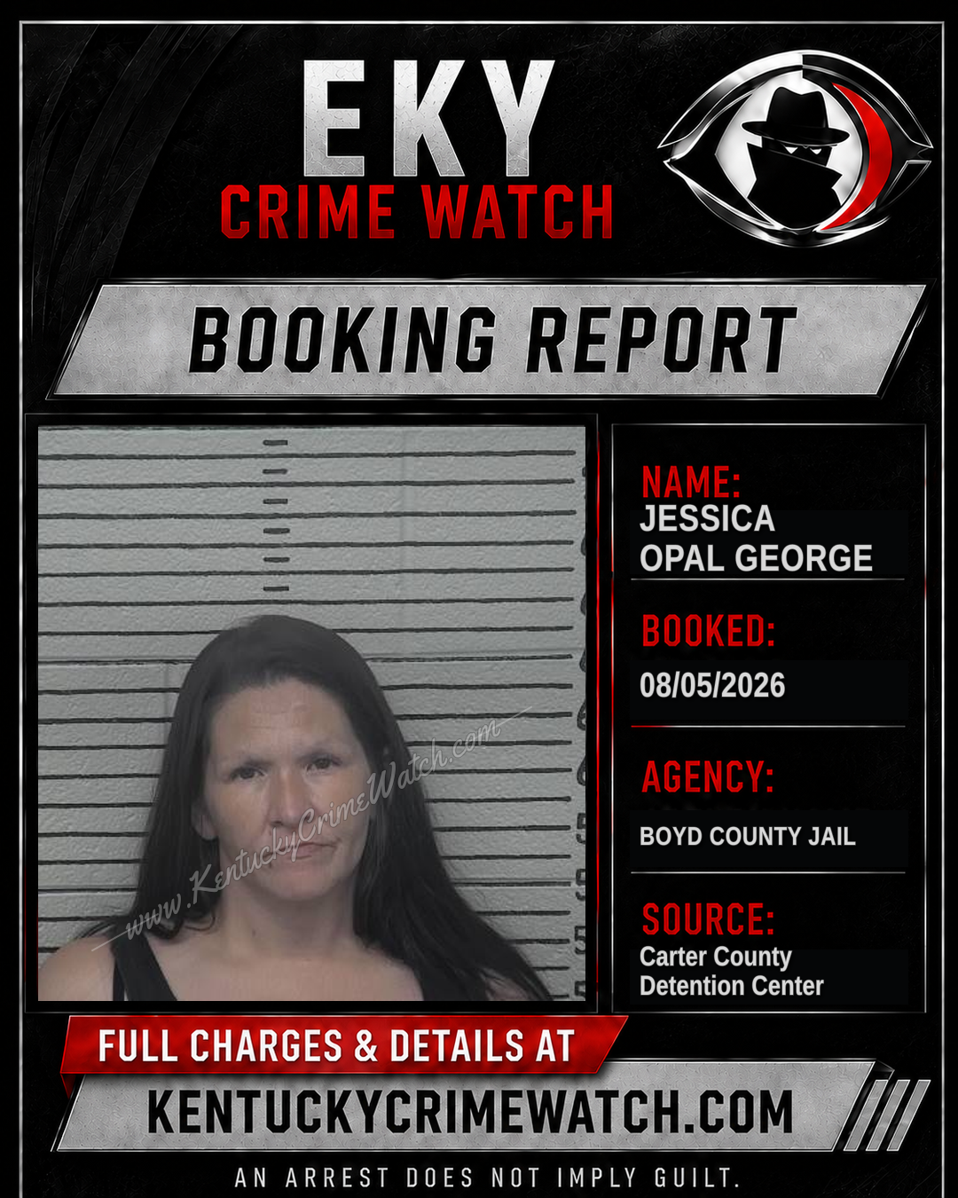 JESSICA OPAL GEORGE booking report card