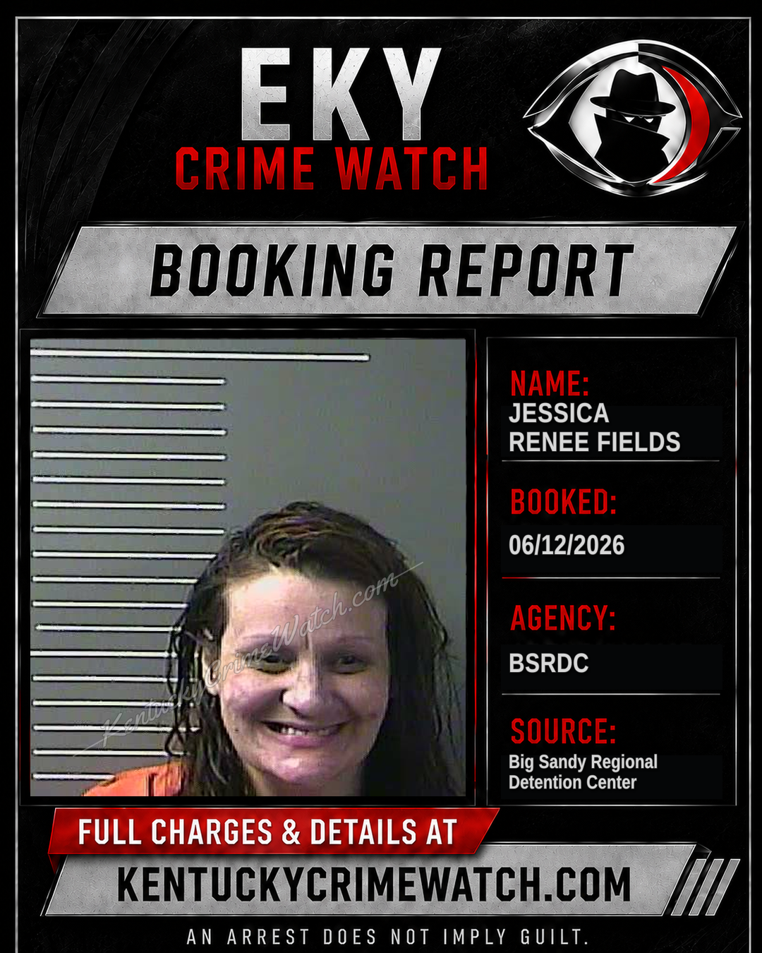 JESSICA RENEE FIELDS booking report card