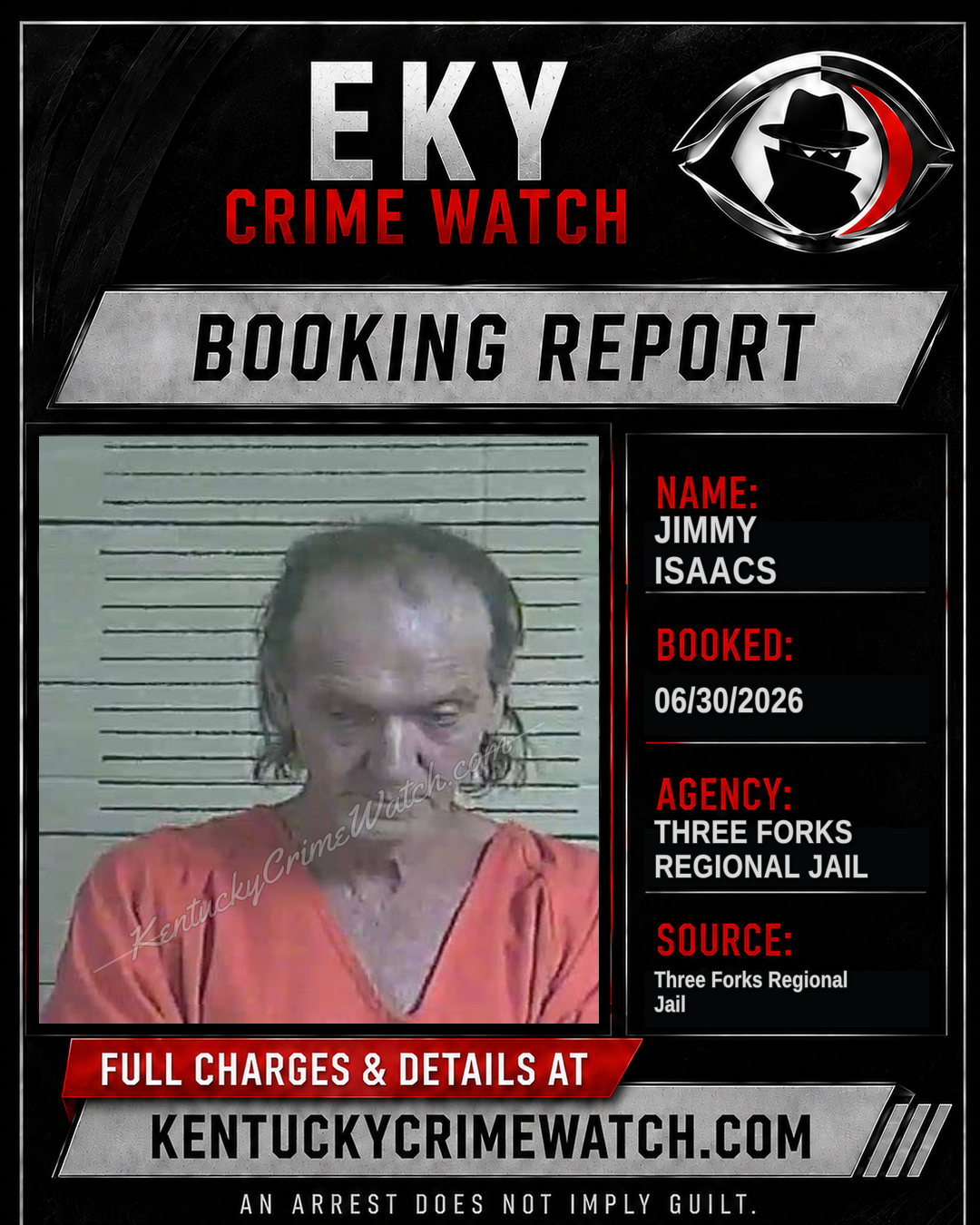 Jimmy Isaacs booking report card