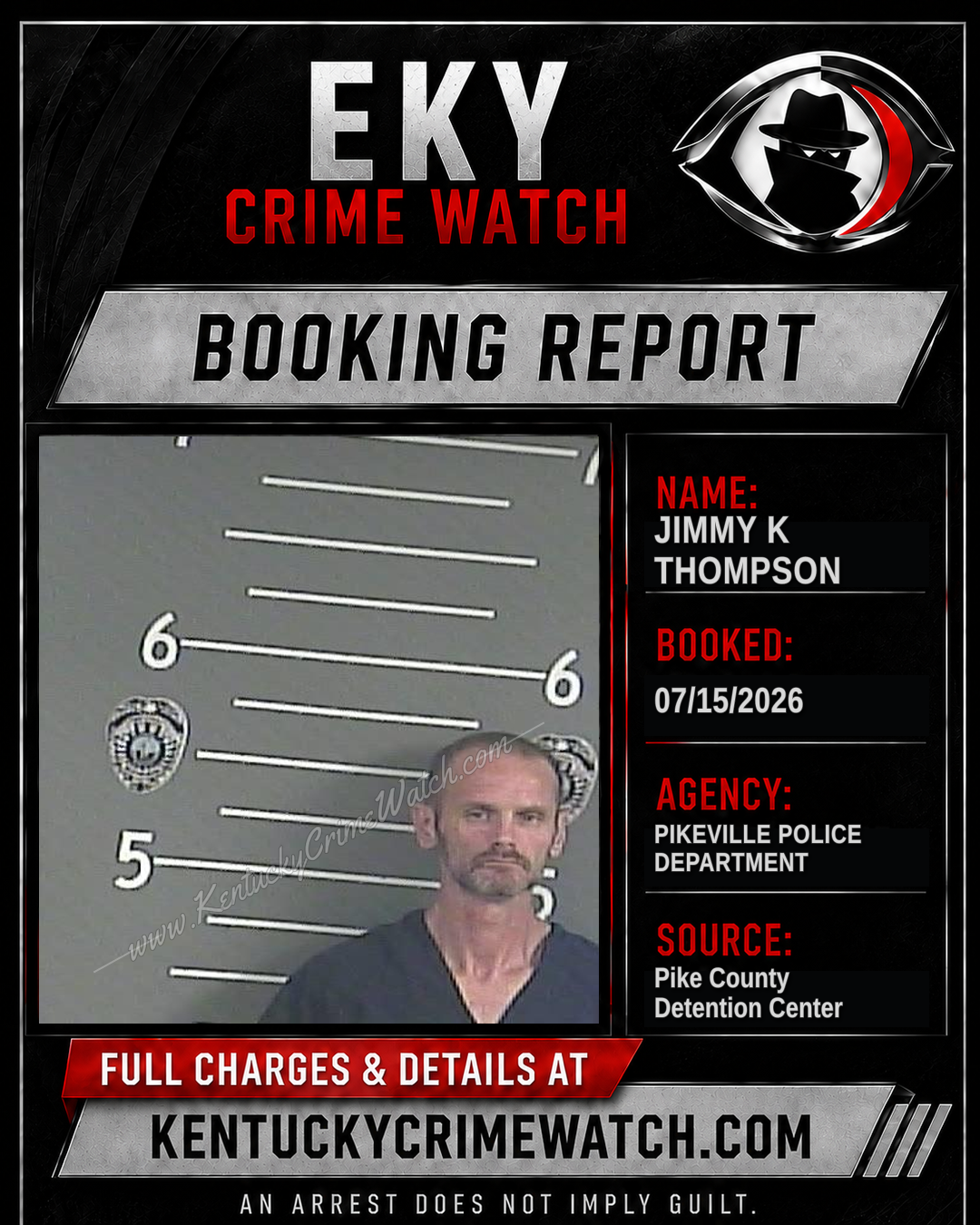 JIMMY K THOMPSON booking report card