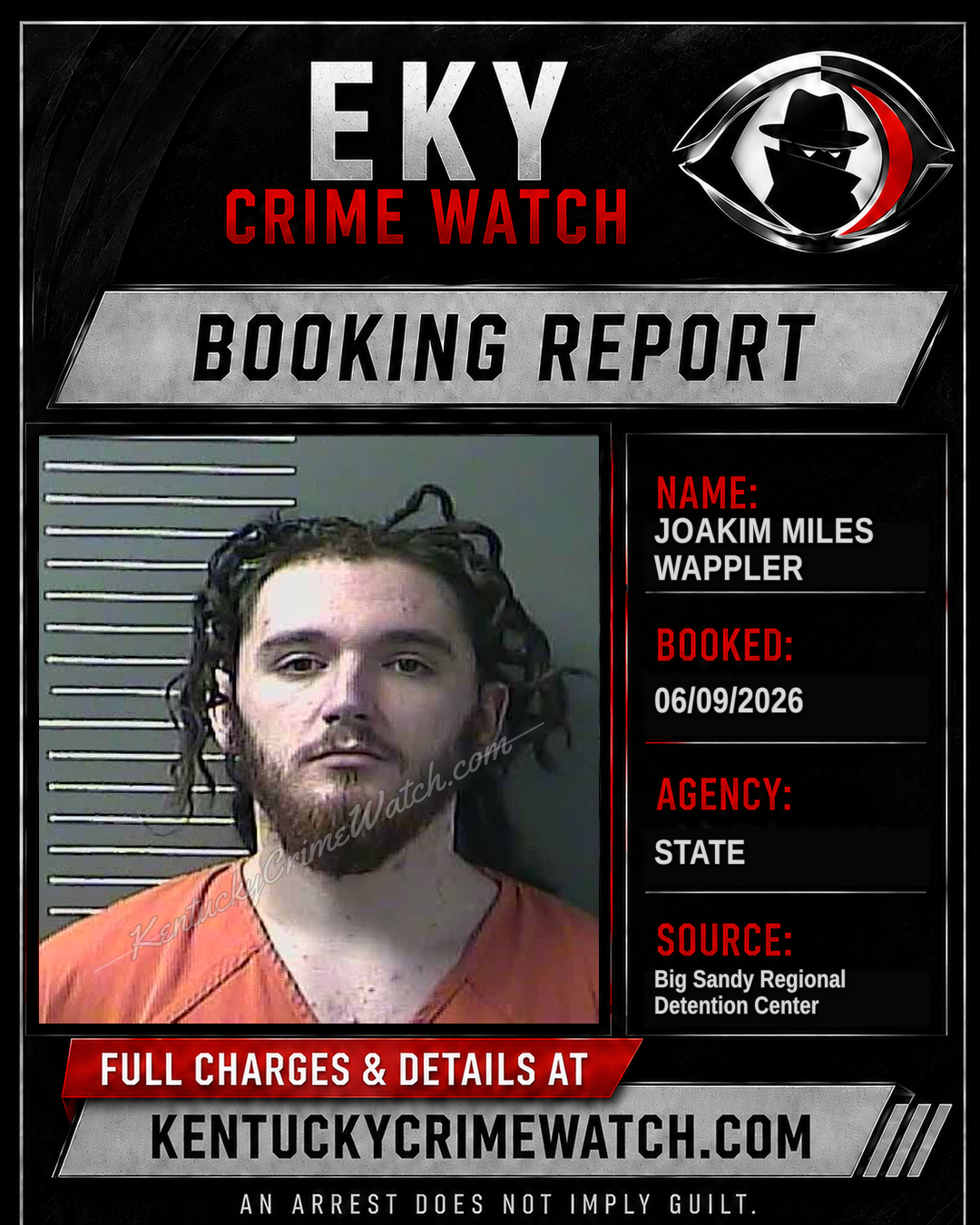 JOAKIM MILES WAPPLER booking report card