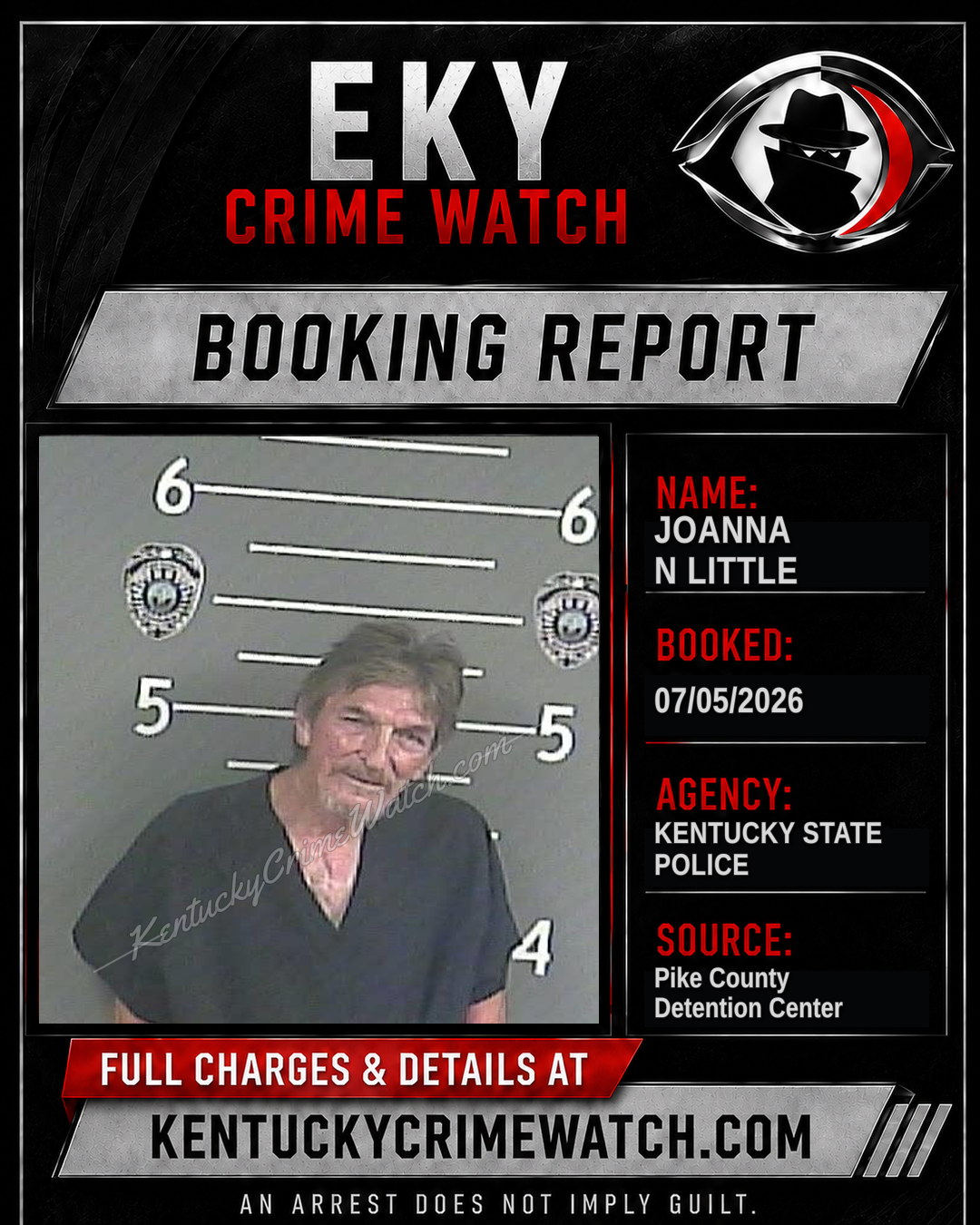 JOANNA N LITTLE booking report card