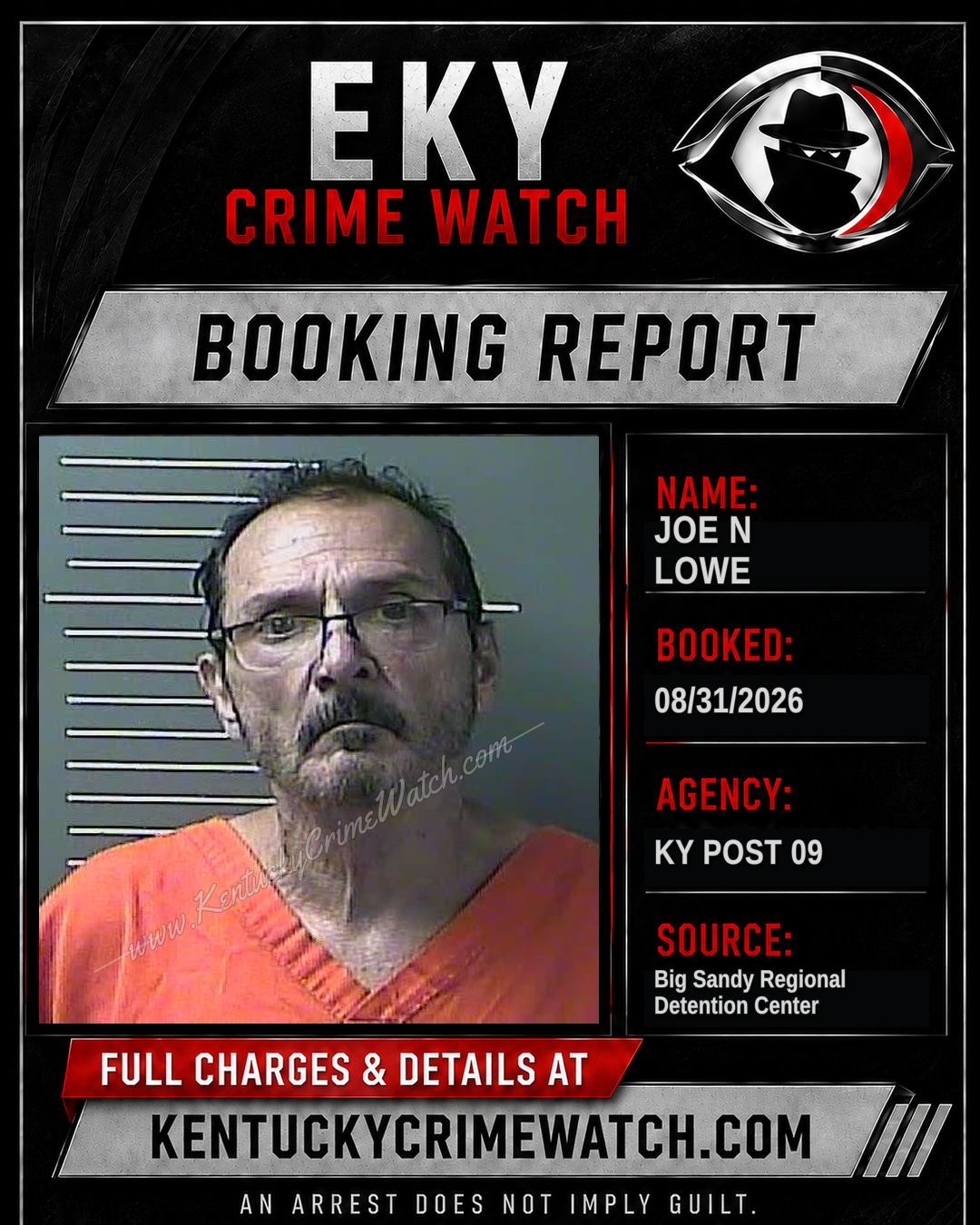 JOE N LOWE booking report card