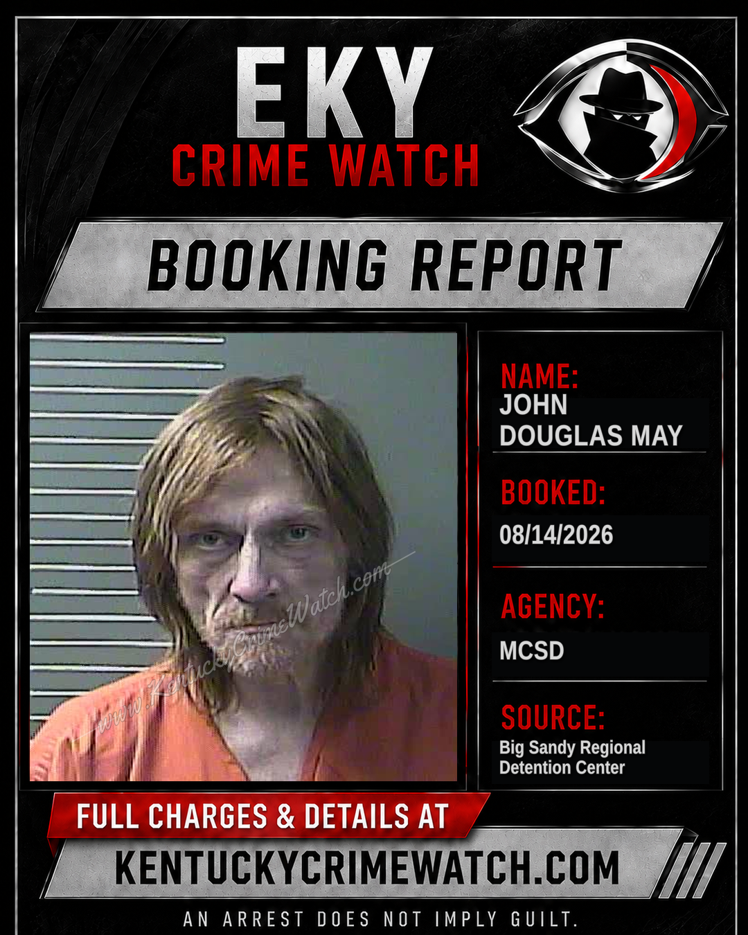 JOHN DOUGLAS MAY booking image