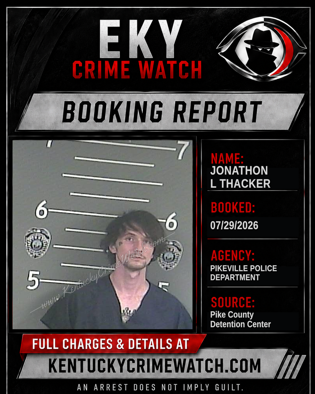 JONATHON L THACKER booking report card