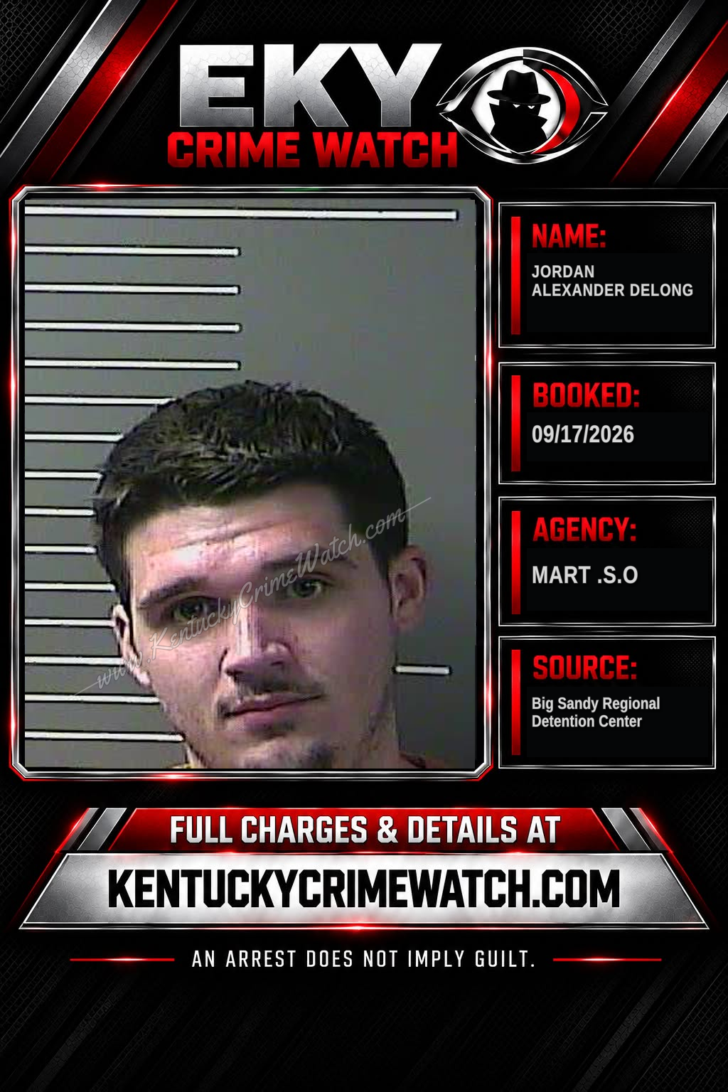 JORDAN ALEXANDER DELONG booking report card