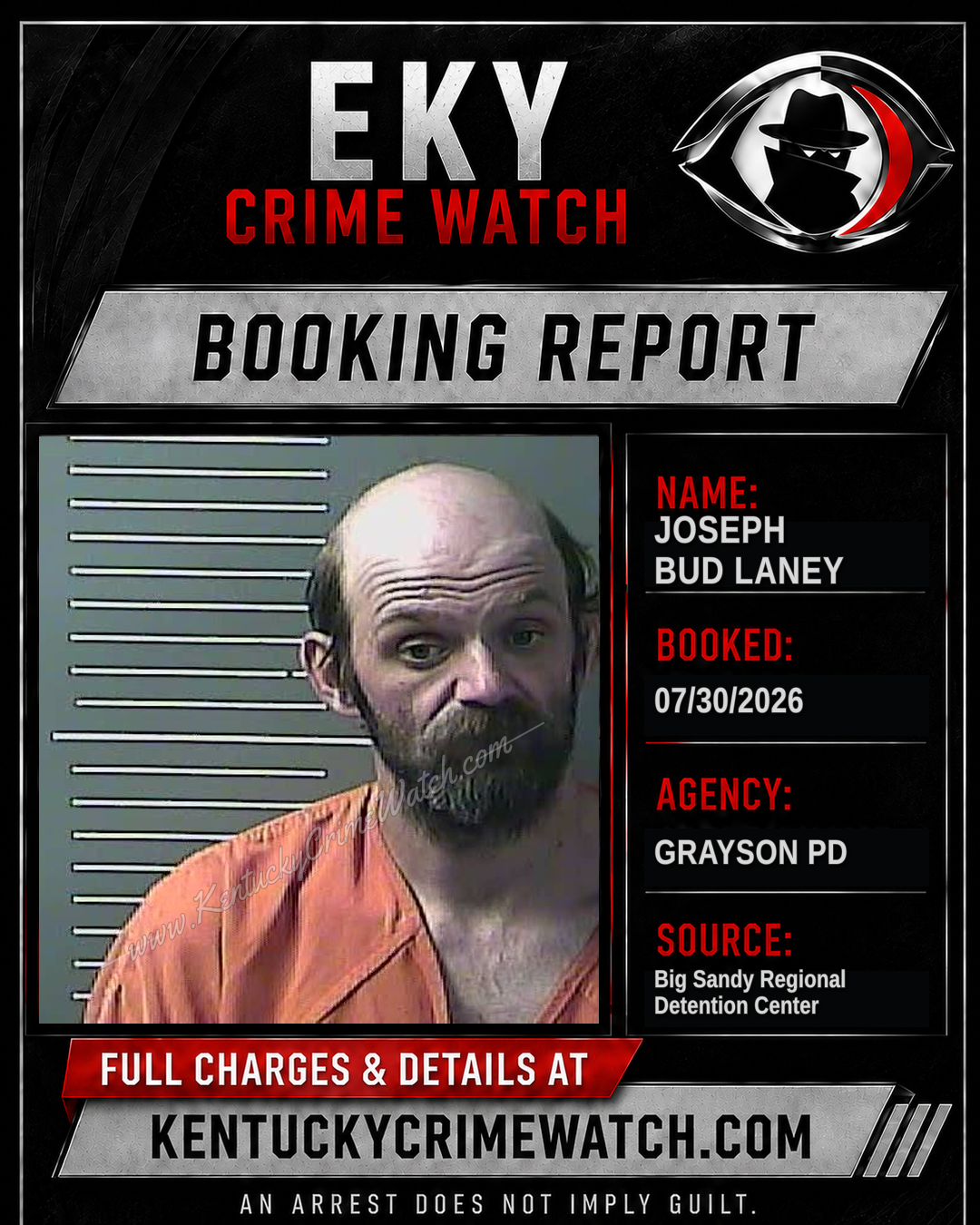 JOSEPH Bud LANEY booking report card