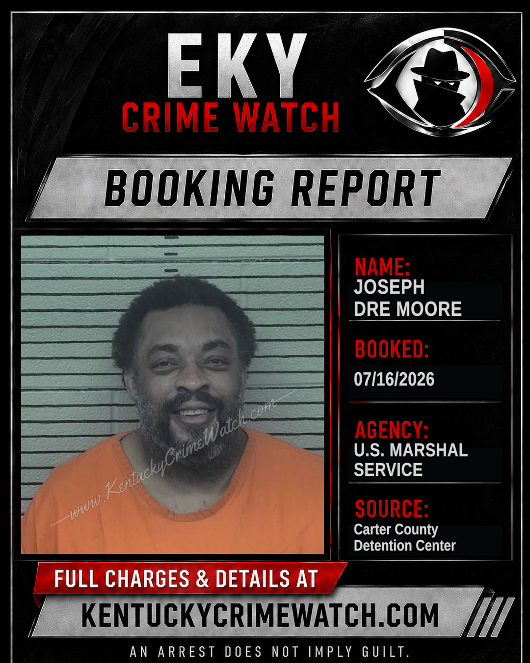 JOSEPH DRE MOORE booking report card