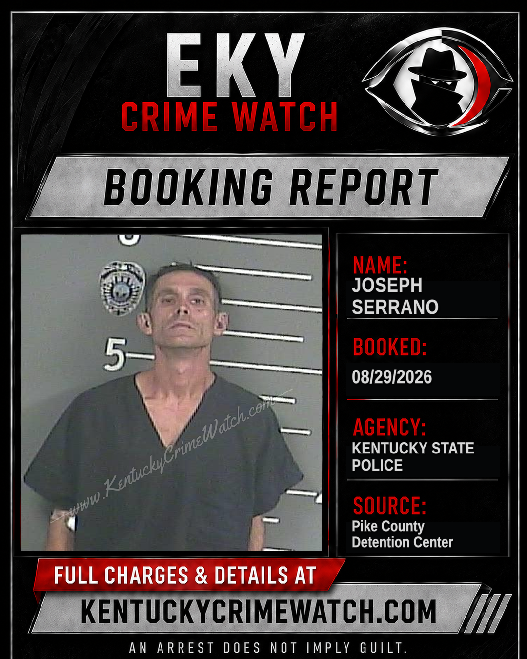 JOSEPH SERRANO booking report card