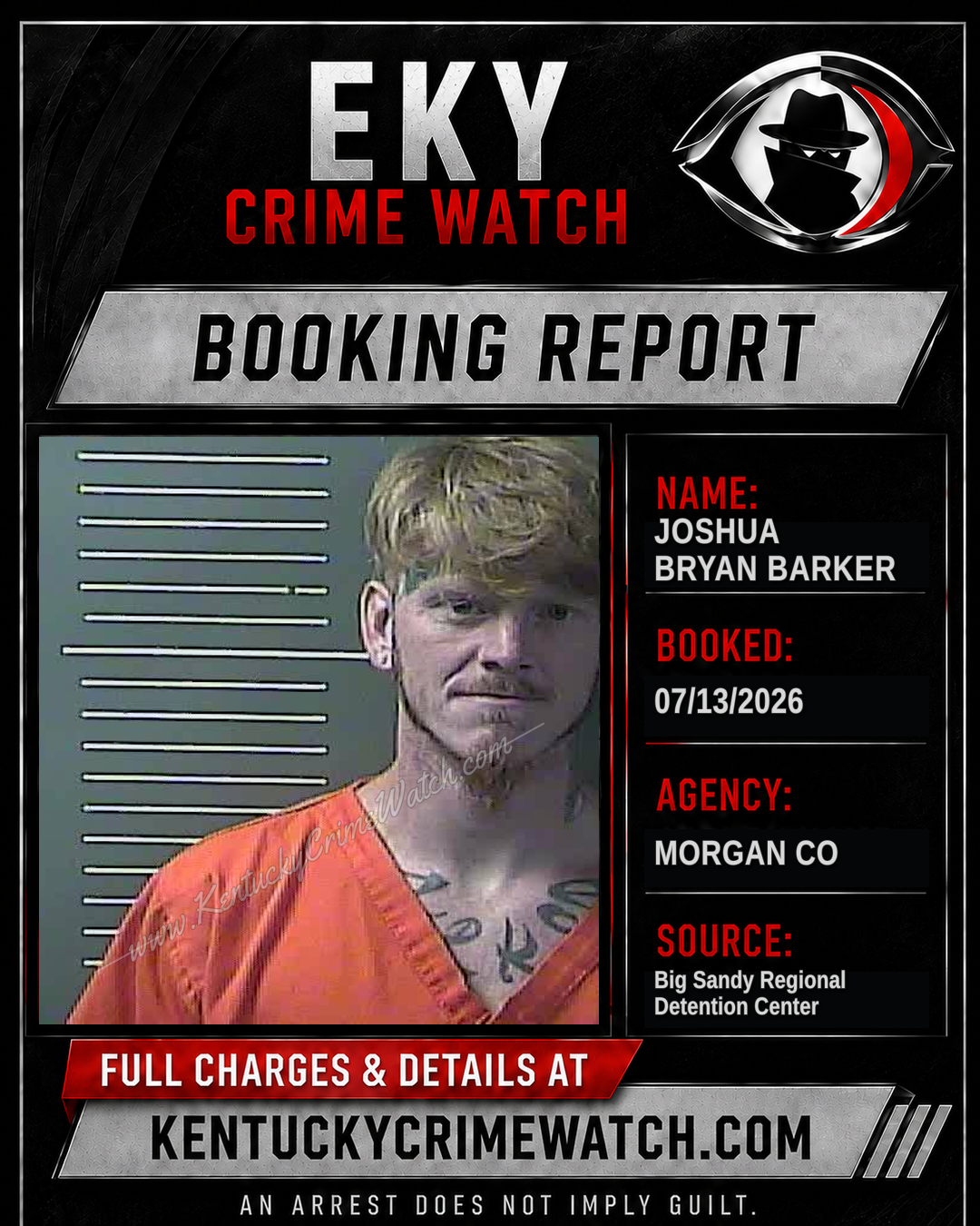 JOSHUA Bryan BARKER booking image