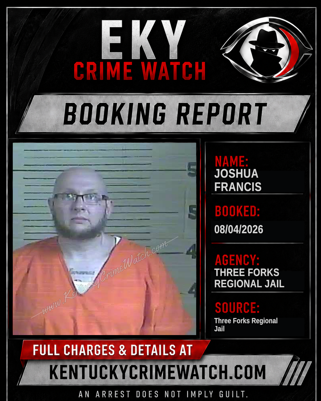 Joshua Francis booking report card