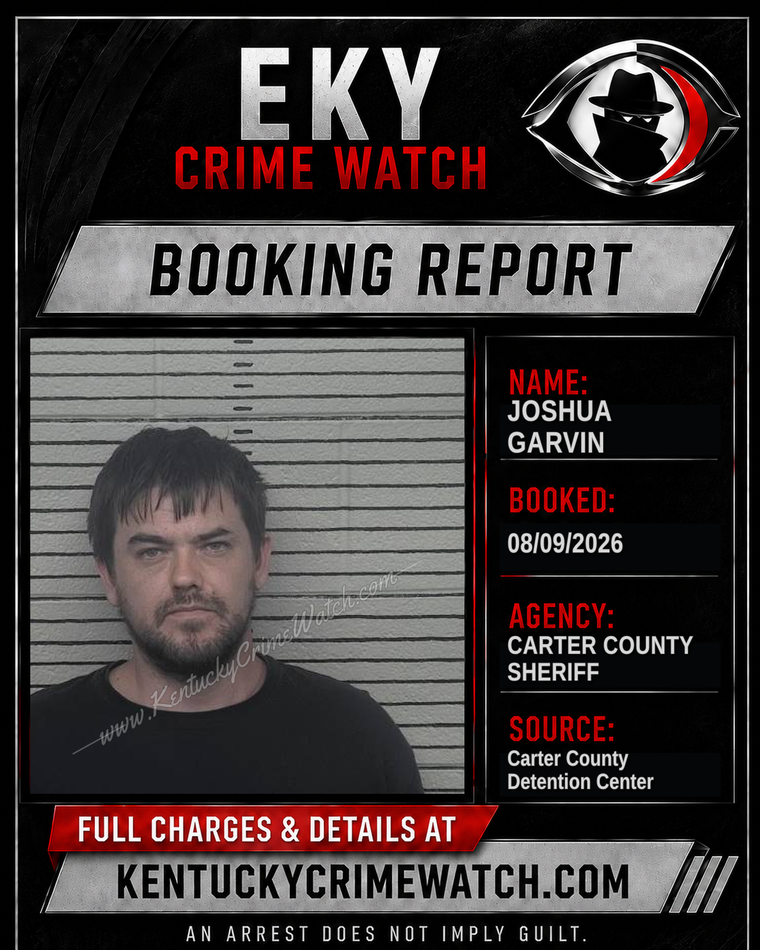 JOSHUA GARVIN booking report card