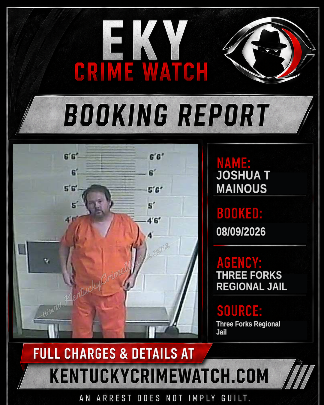 Joshua T Mainous booking image