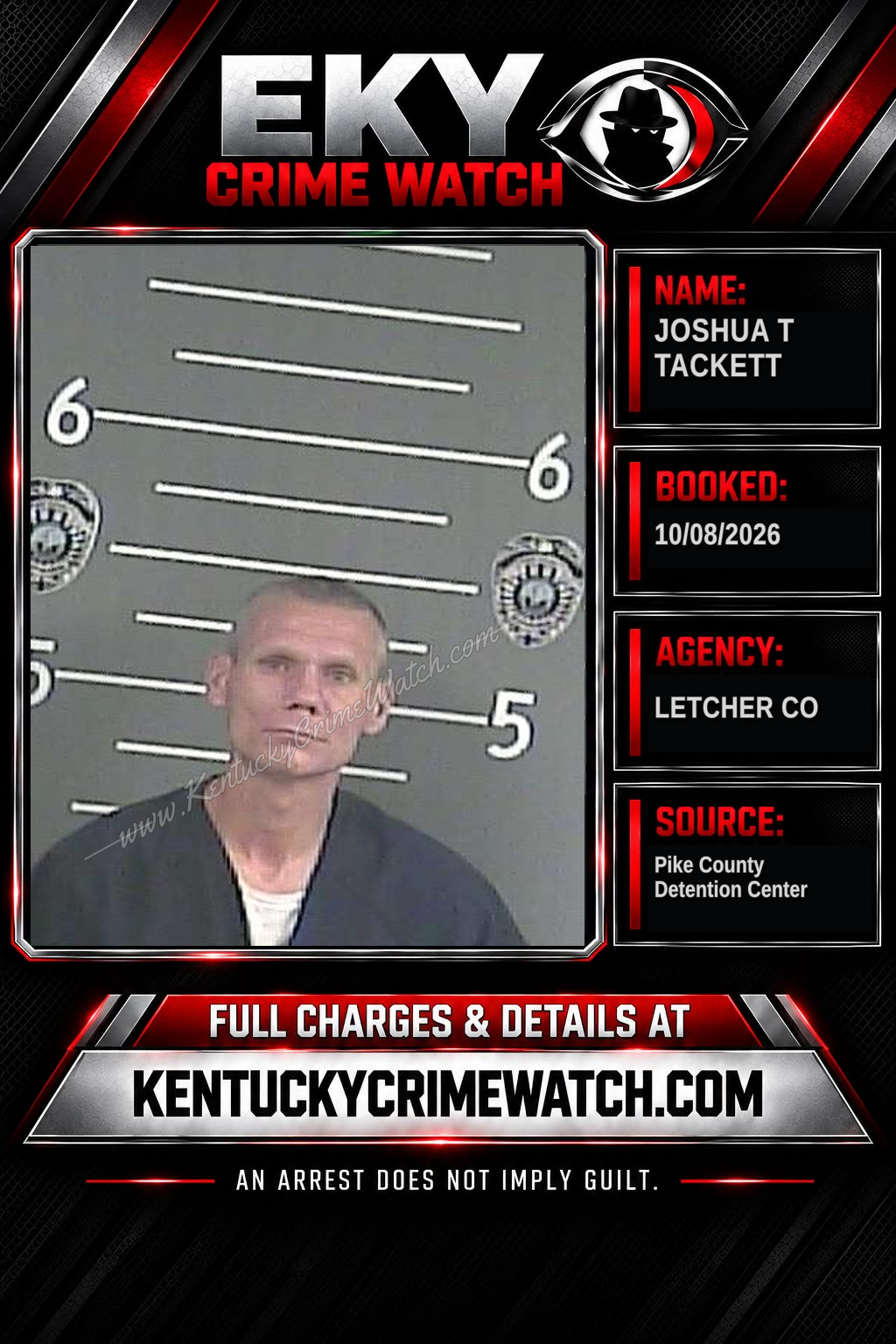 JOSHUA T TACKETT booking report card