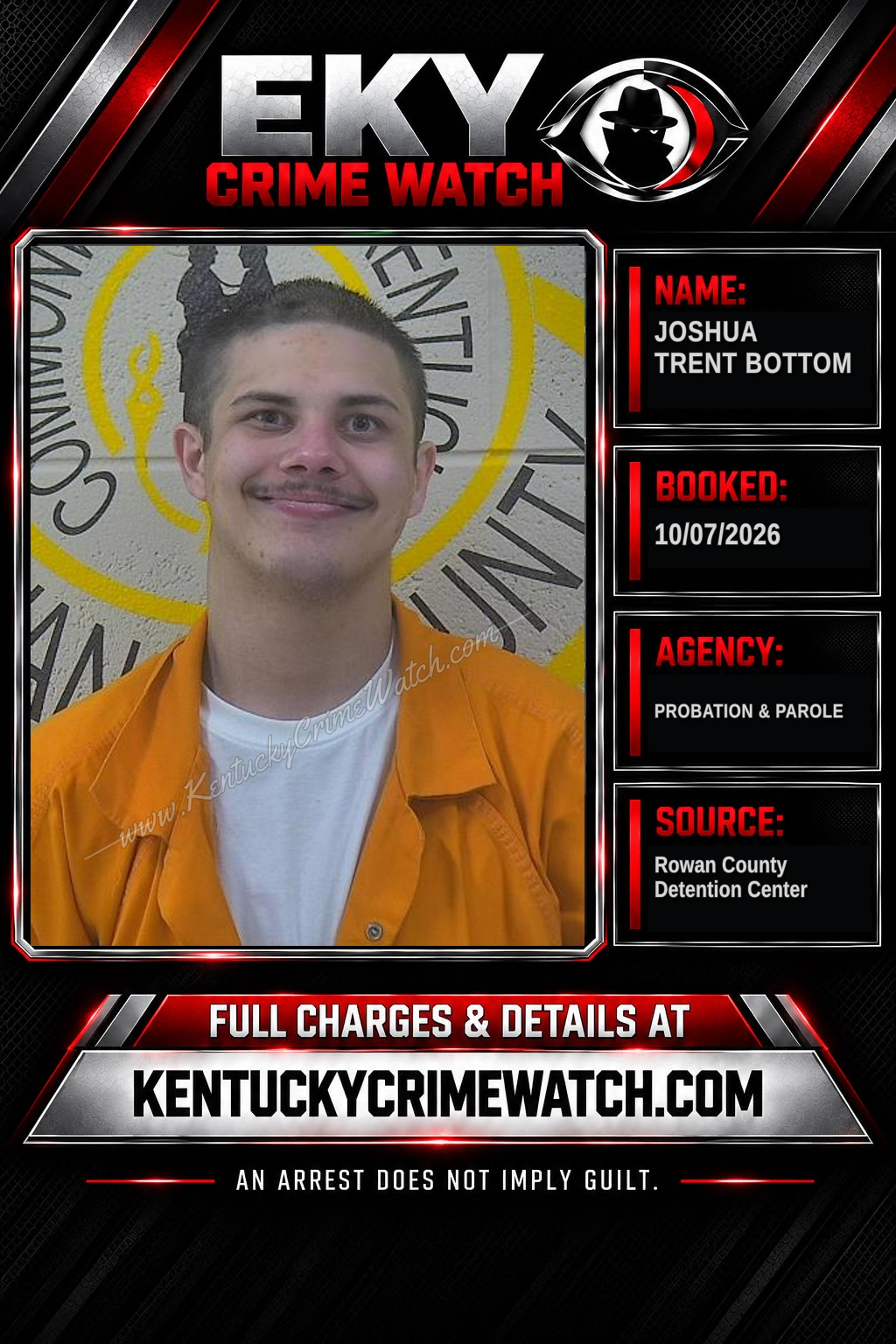 JOSHUA TRENT BOTTOM booking report card