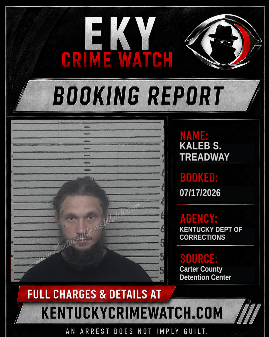 KALEB S. TREADWAY booking report card