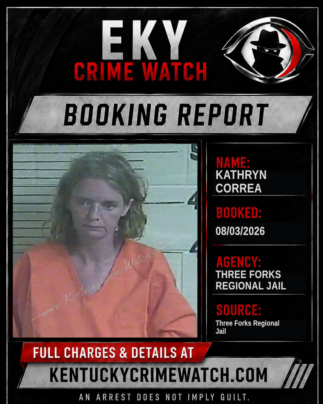 Kathryn Correa booking report card