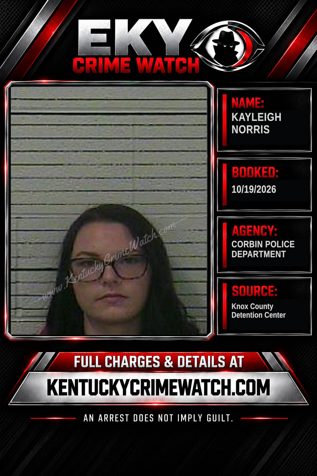 KAYLEIGH NORRIS booking report card