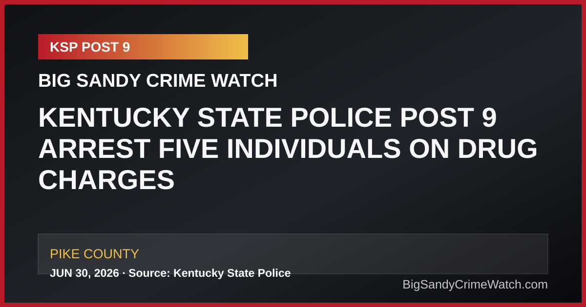Kentucky State Police Post 9 Arrest Five Individuals on Drug Charges image
