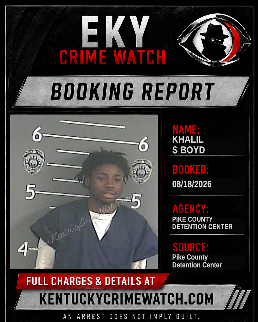 KHALIL S BOYD booking report card