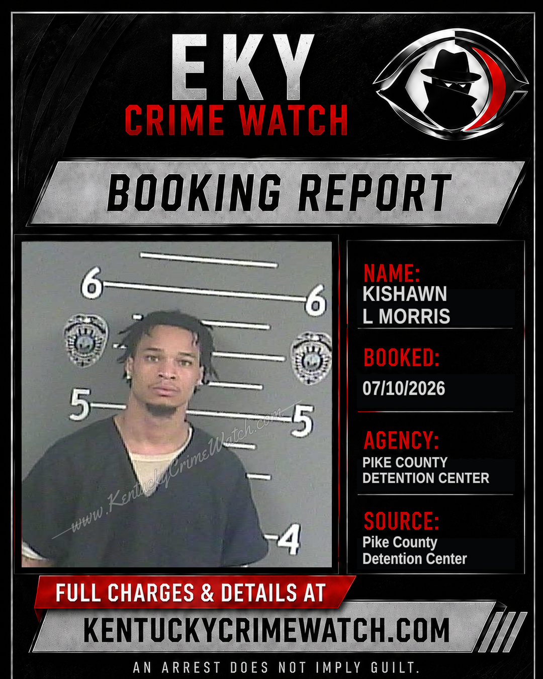 KISHAWN L MORRIS booking report card