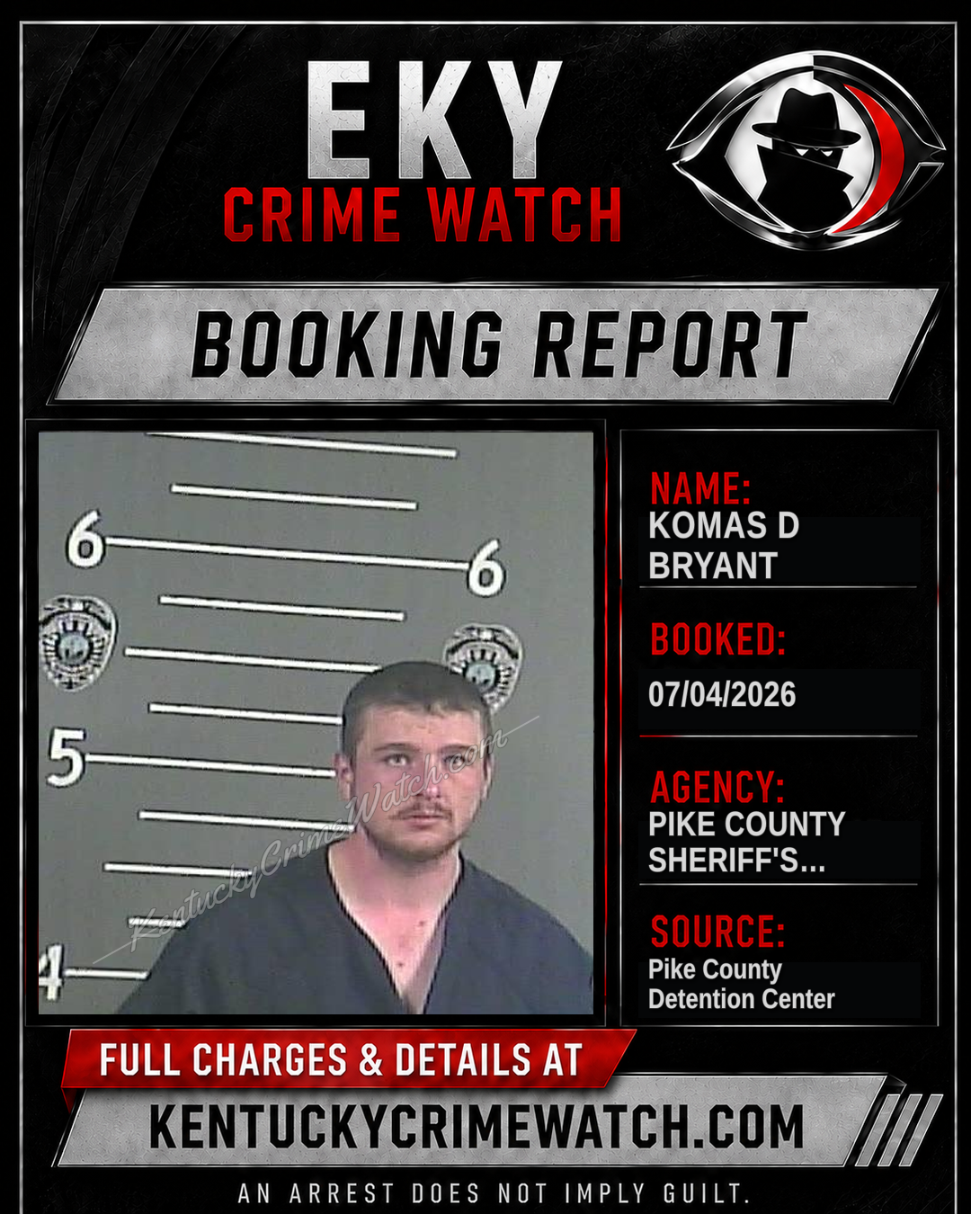 KOMAS D BRYANT booking report card
