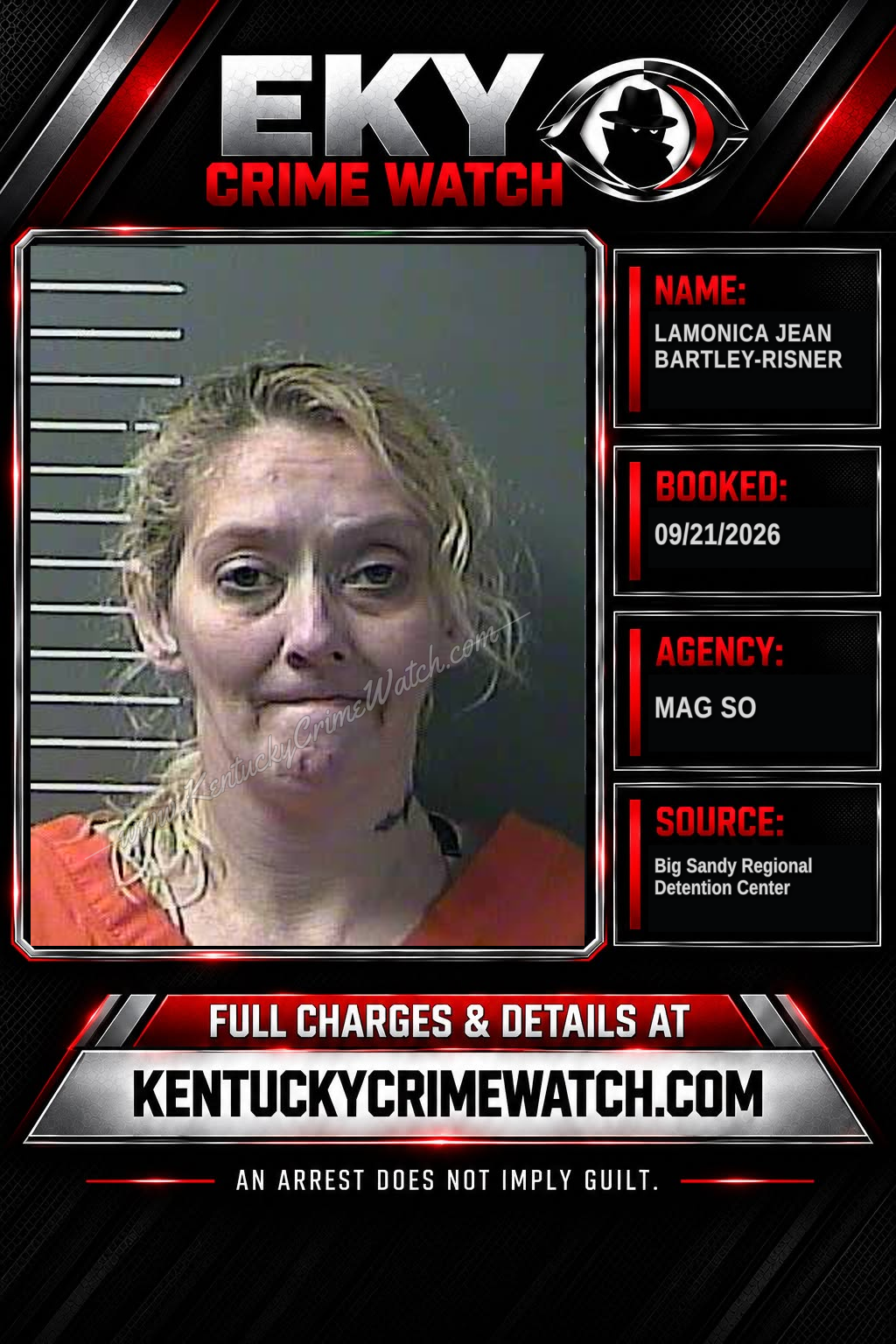 LAMONICA Jean BARTLEY-RISNER booking report card