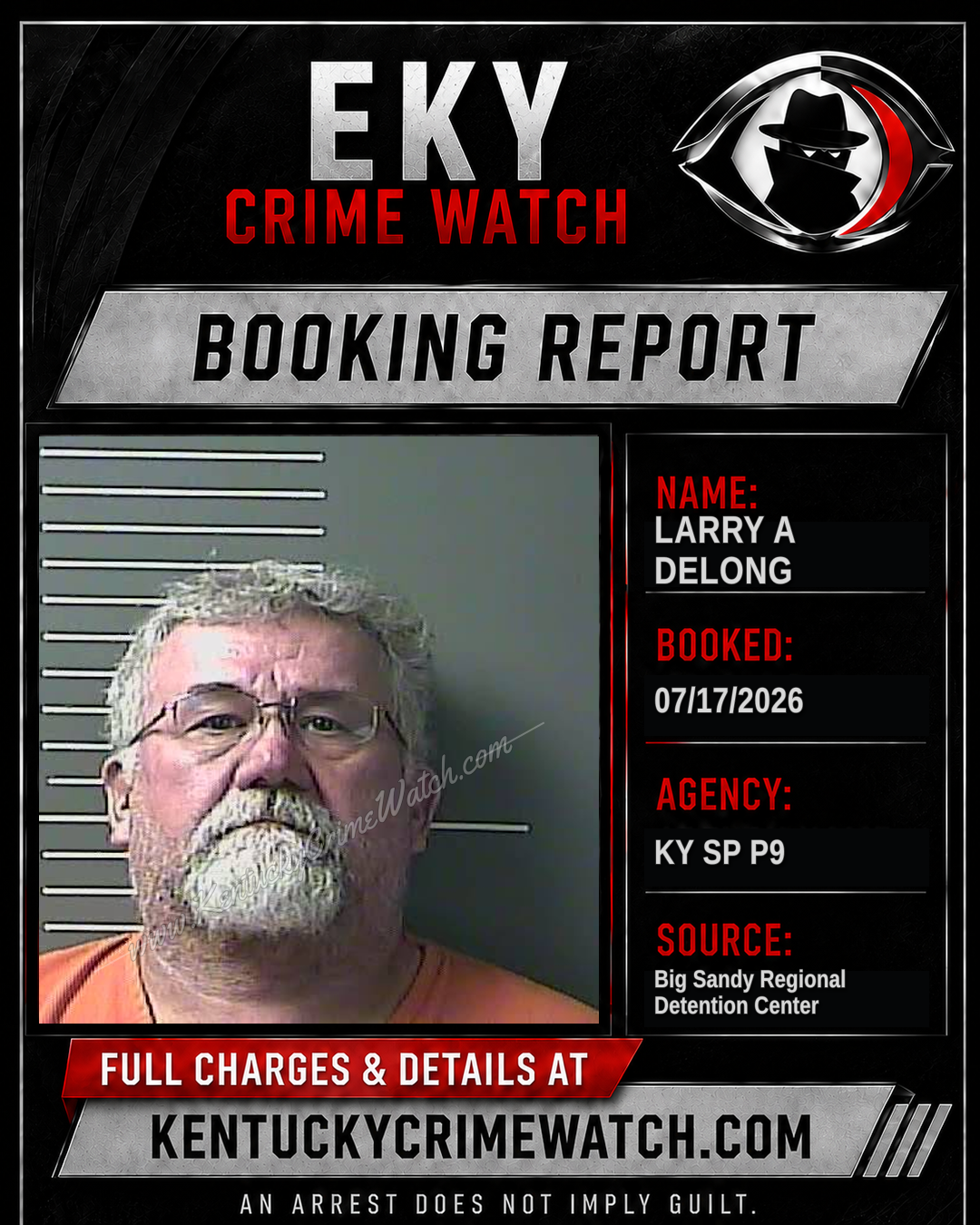 LARRY A DELONG booking report card