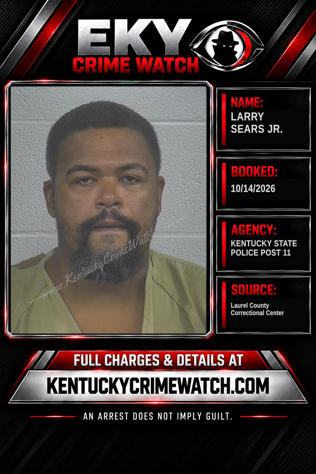 LARRY SEARS JR. booking report card