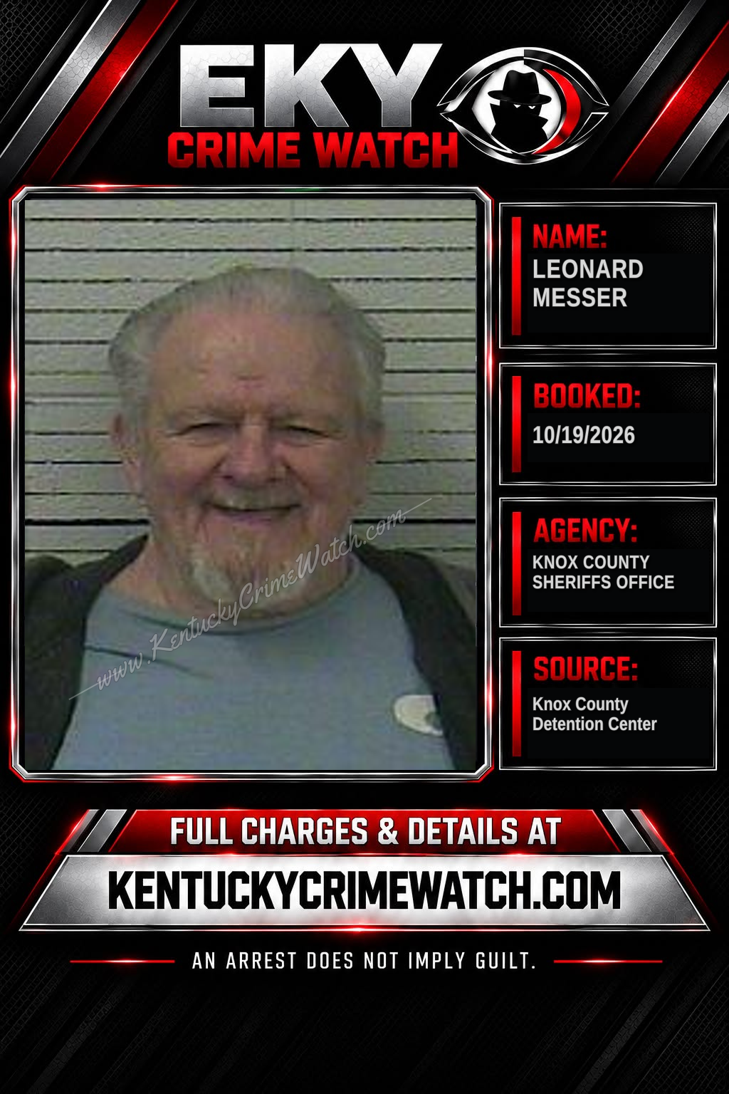 LEONARD MESSER booking report card