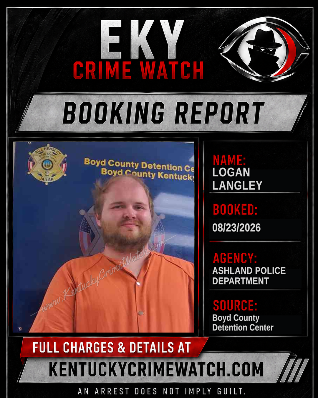 LOGAN LANGLEY booking report card
