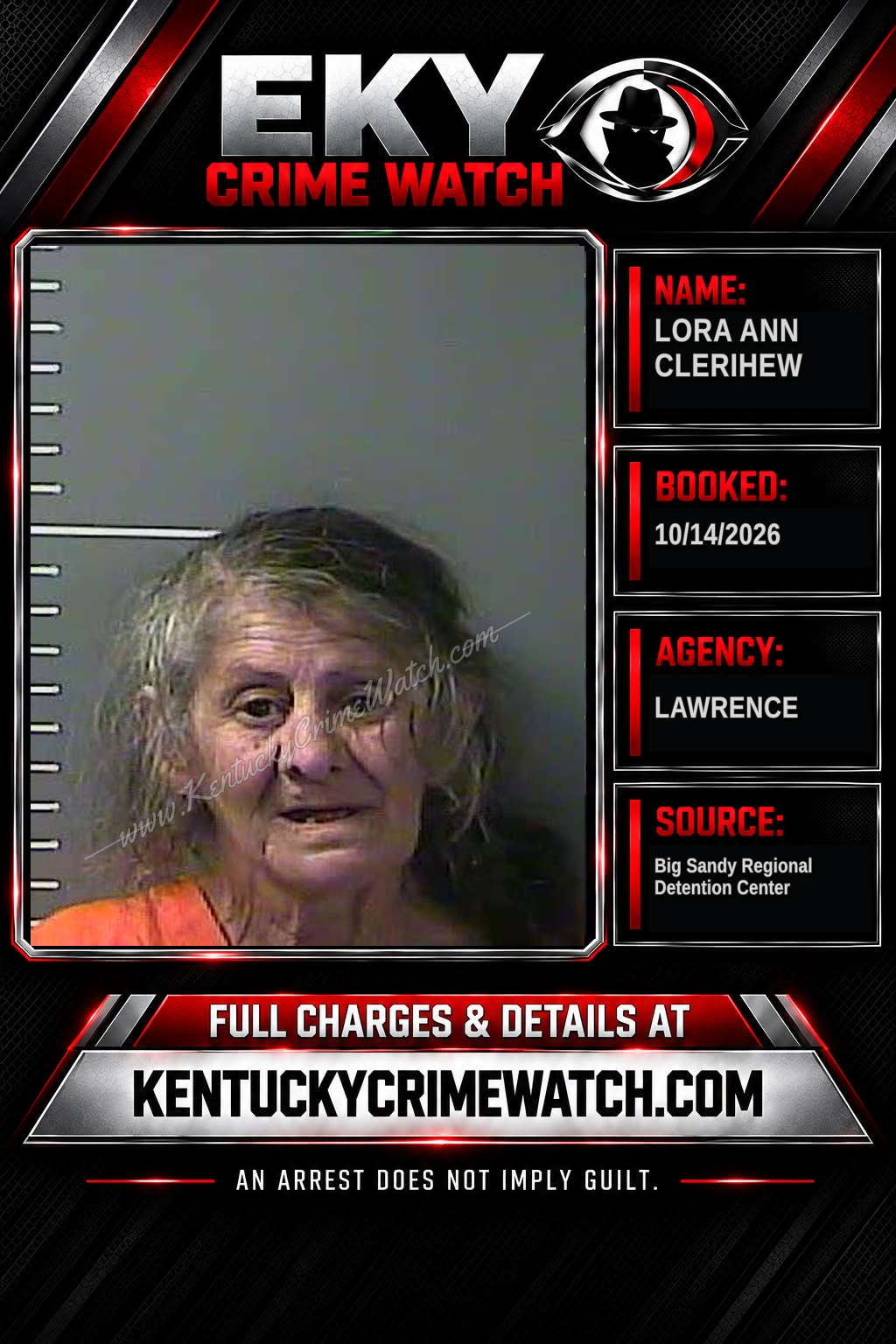 LORA ANN CLERIHEW booking report card