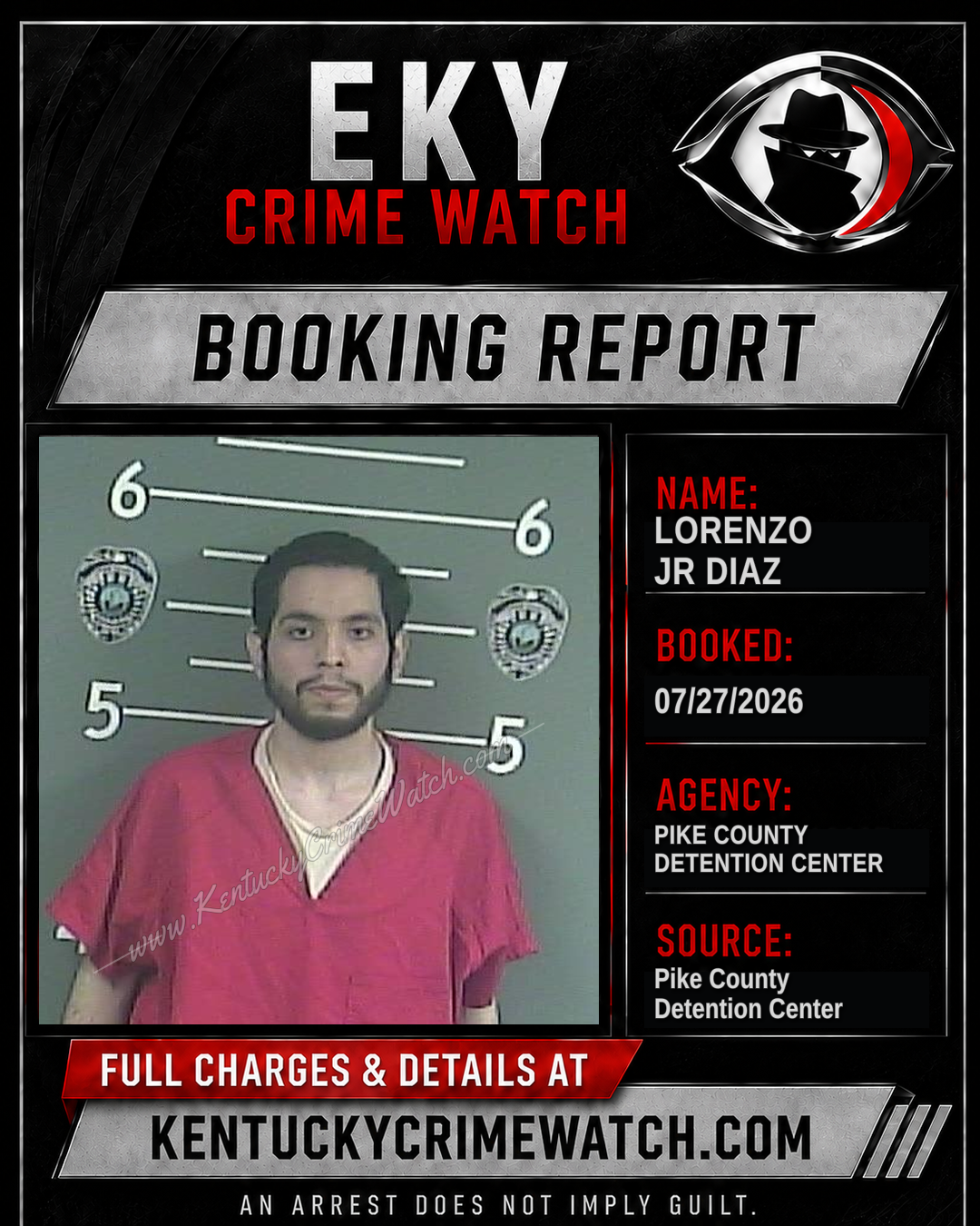 LORENZO JR DIAZ booking report card