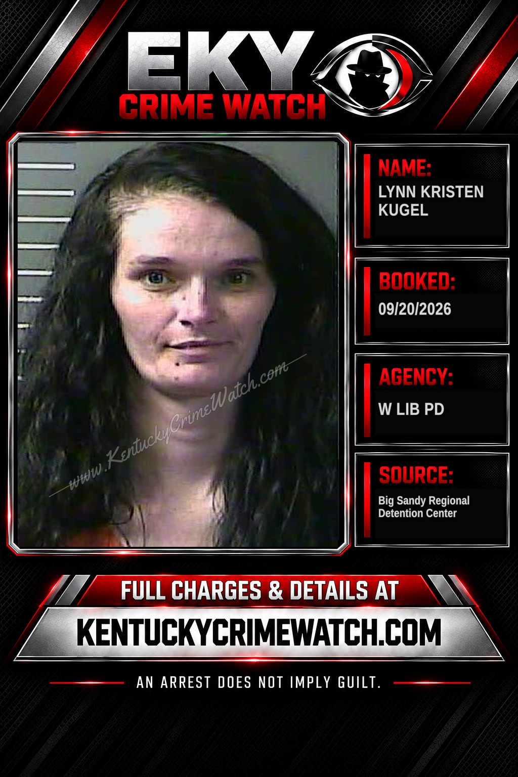 LYNN KRISTEN KUGEL booking report card