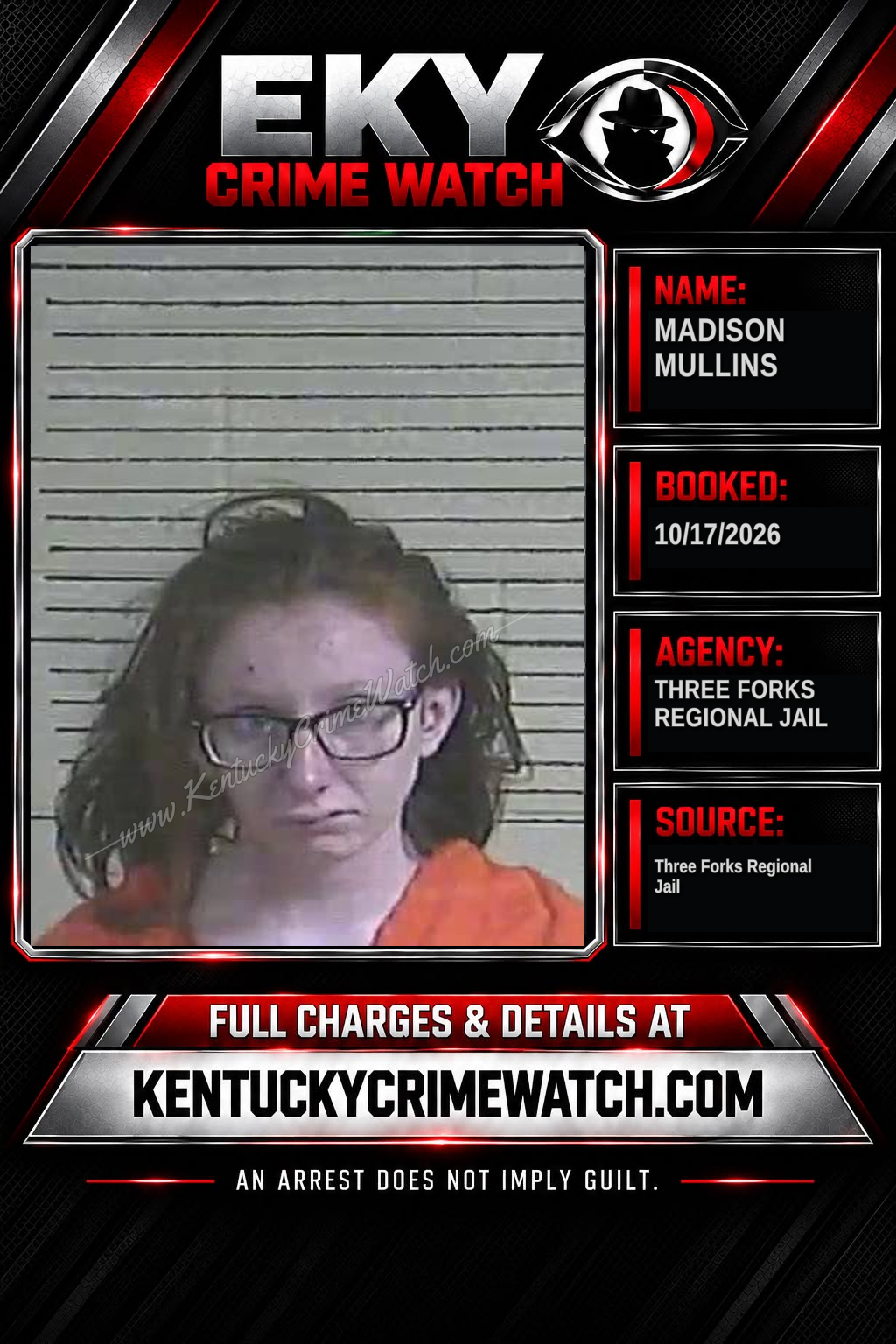 Madison Mullins booking report card