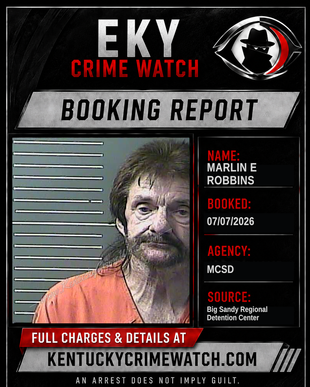 MARLIN E ROBBINS booking image