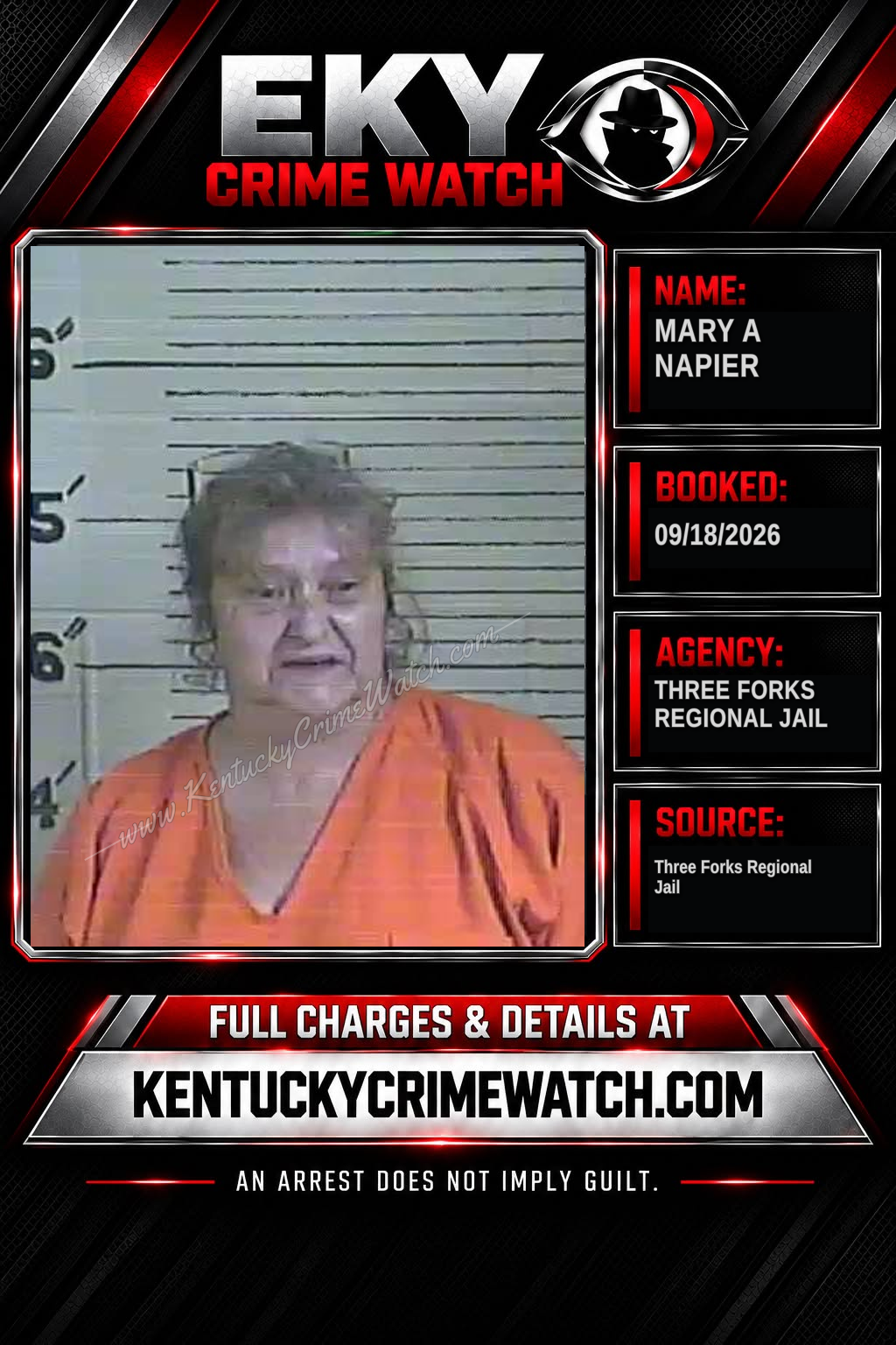 Mary A Napier booking image