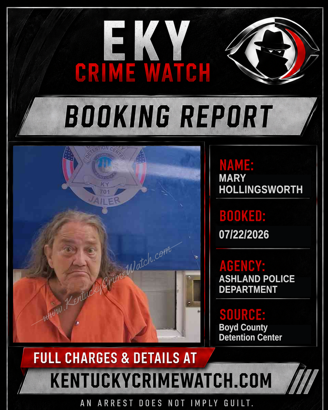 MARY HOLLINGSWORTH booking image