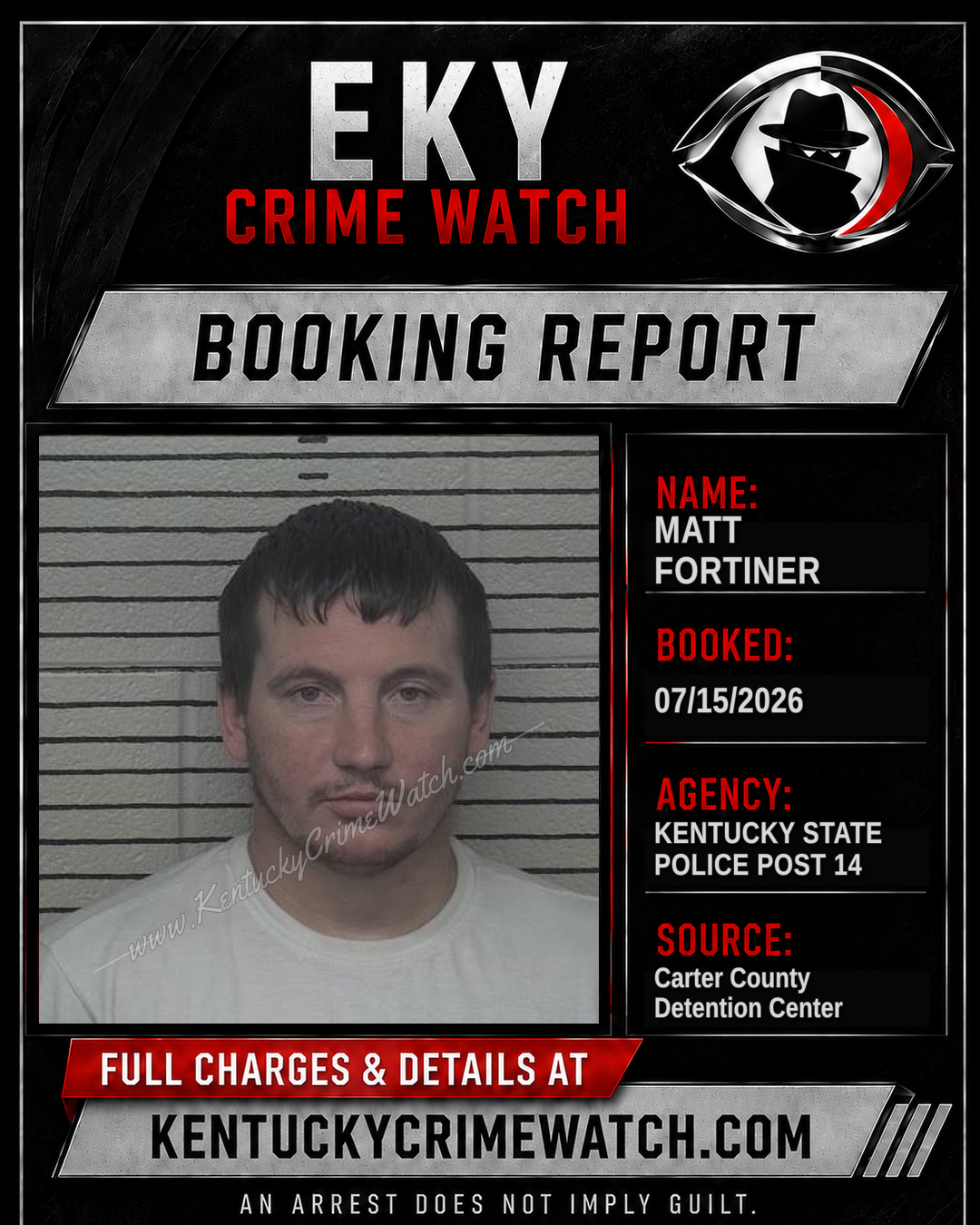 MATT FORTINER booking report card
