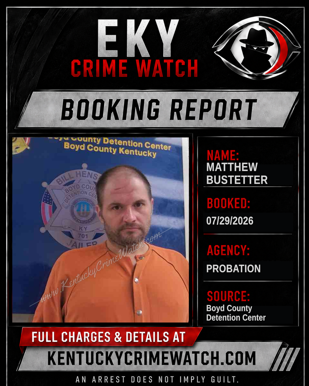 MATTHEW BUSTETTER booking image