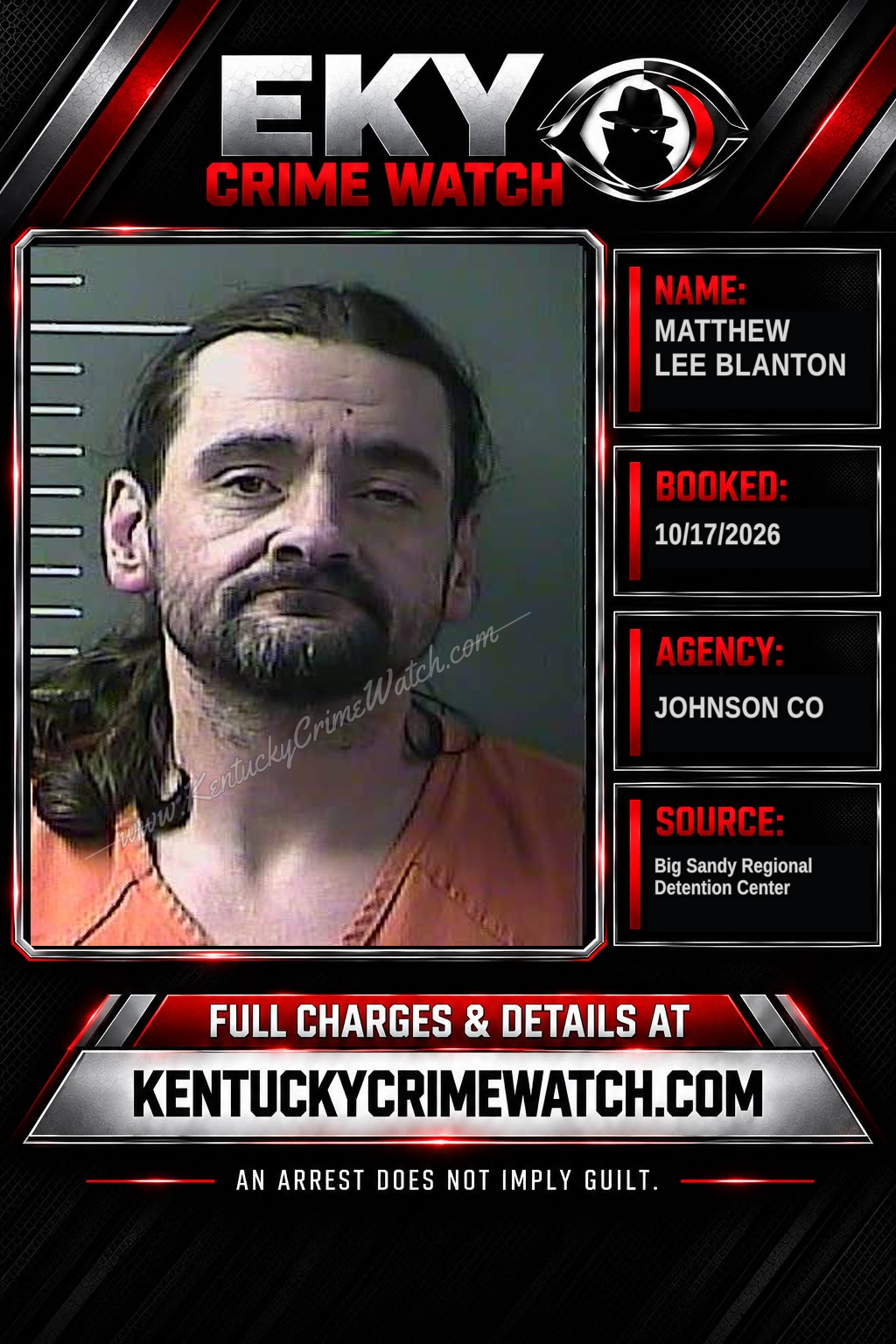MATTHEW LEE BLANTON booking report card