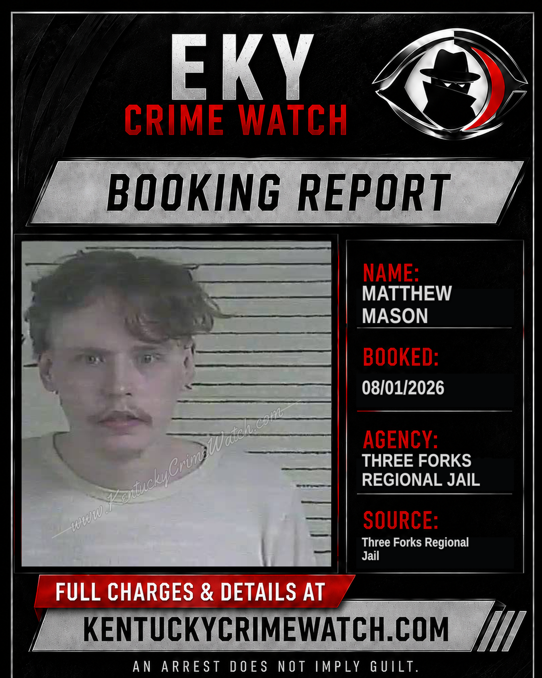Matthew Mason booking report card