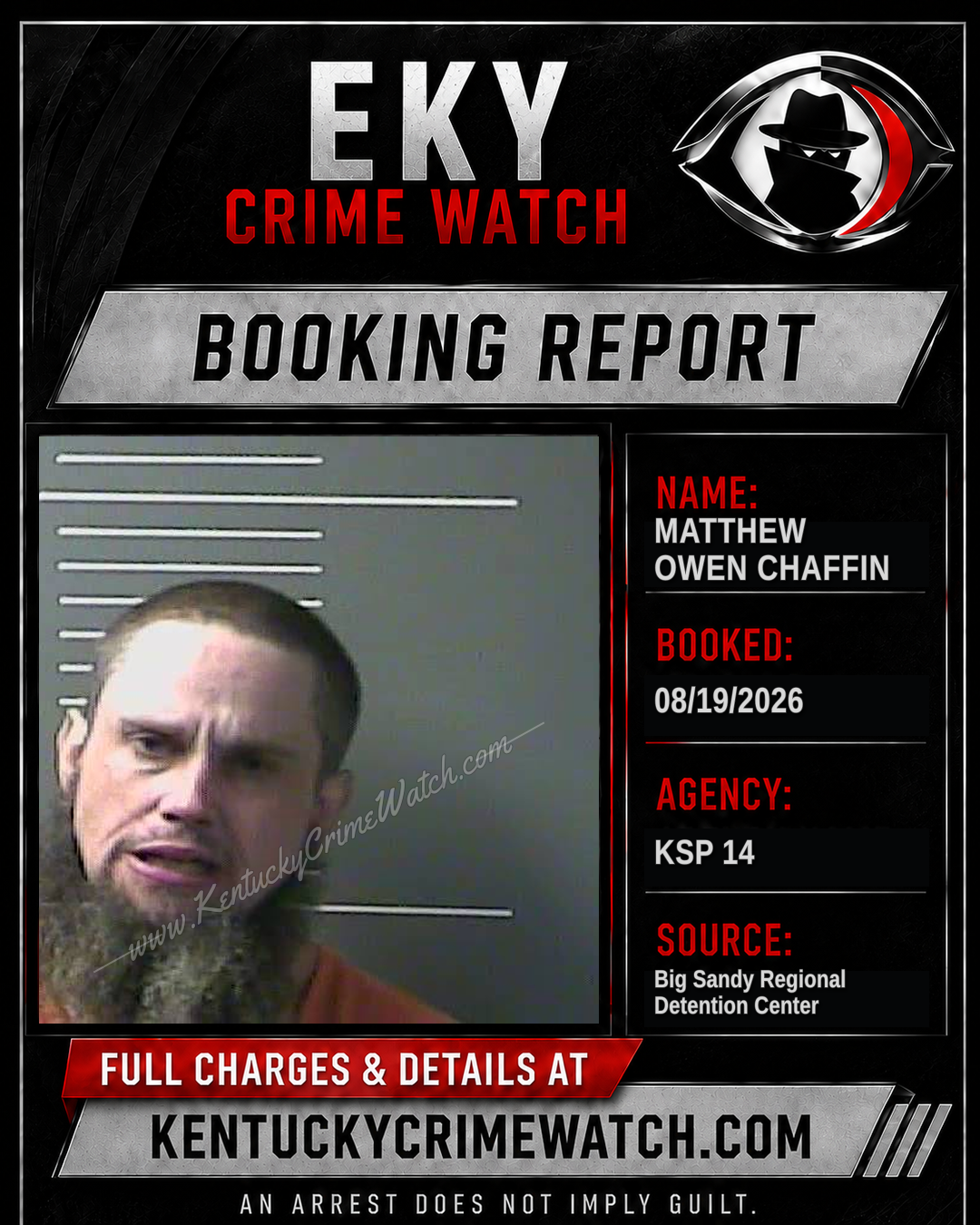 MATTHEW OWEN CHAFFIN booking report card